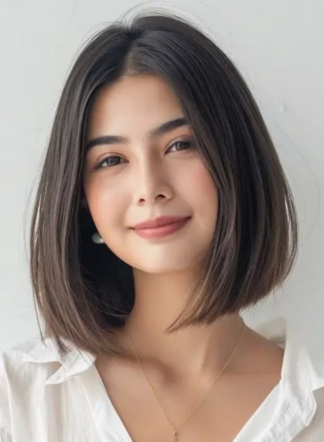Wanita dengan model rambut Long Bob