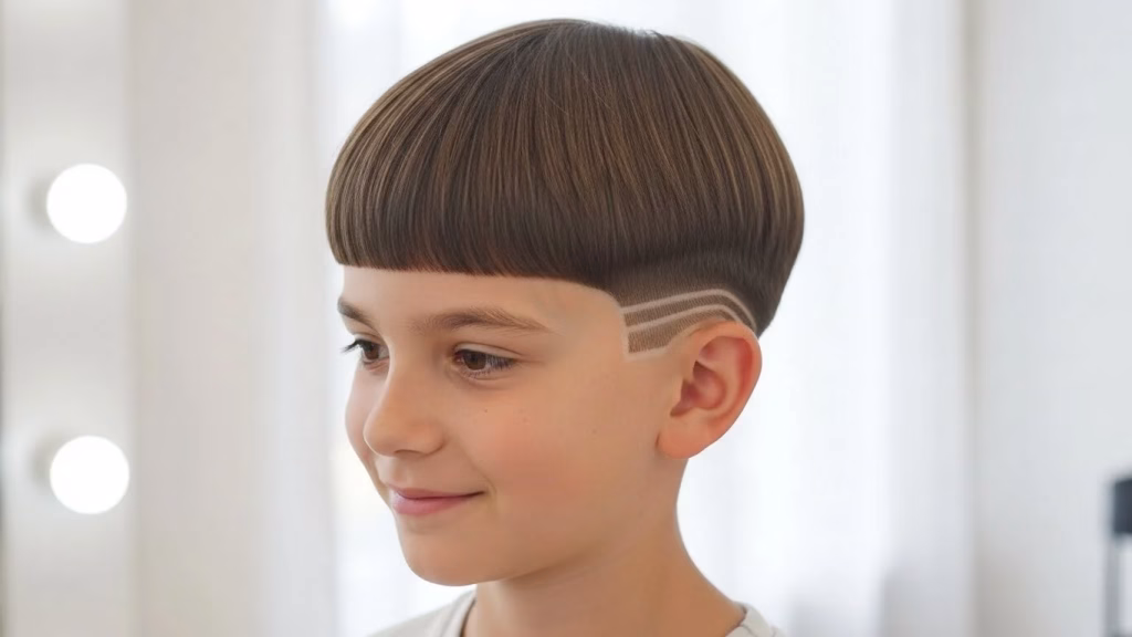 Anak laki laki dengan model rambut  Modern Bowl Cut